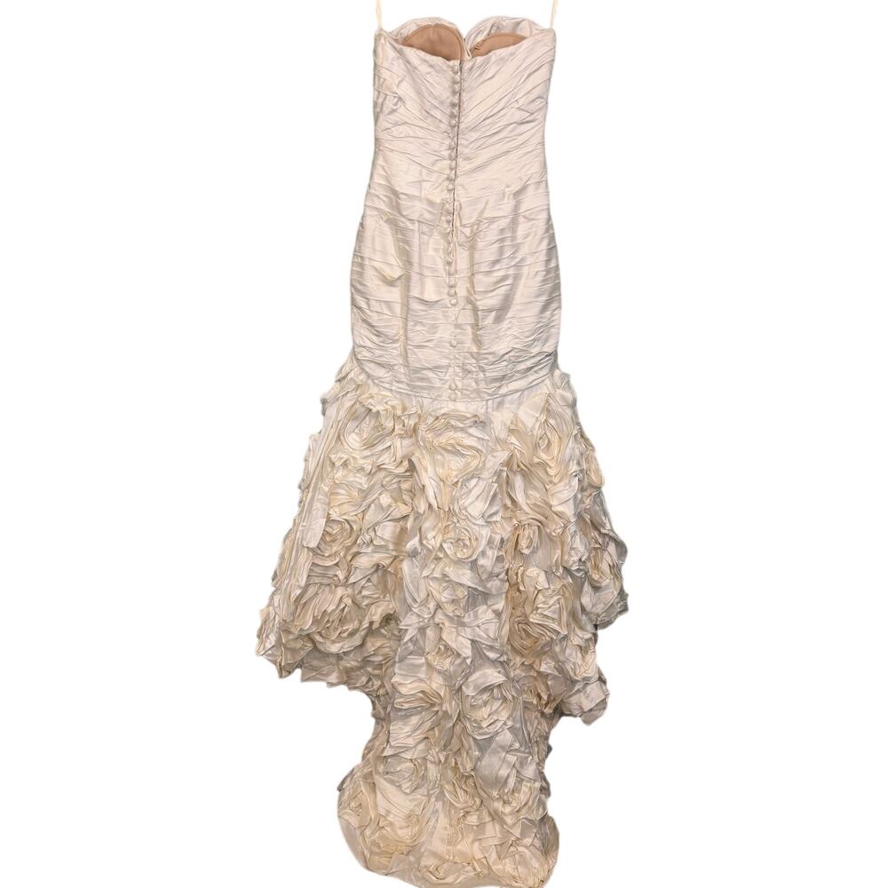 Angelina Faccenda Bridal Wedding Gown Size 6 Mermaid Rosette Sweetheart Ivory - Picture 3 of 16
